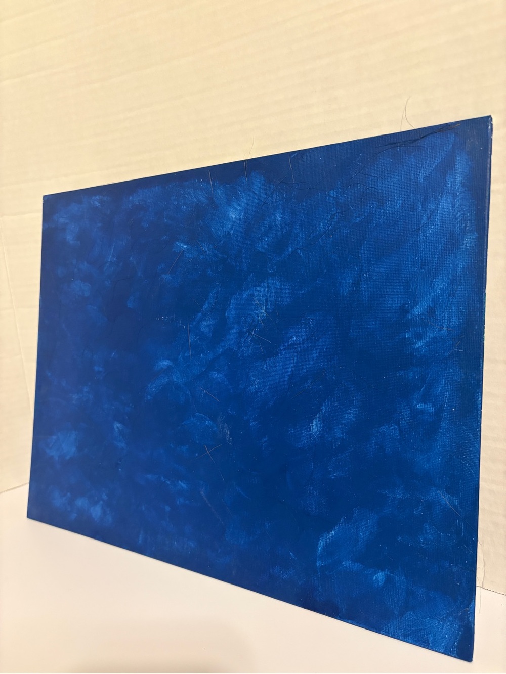 “Cold Compression” Abstract Acrylic Textured Blue Canvas Art